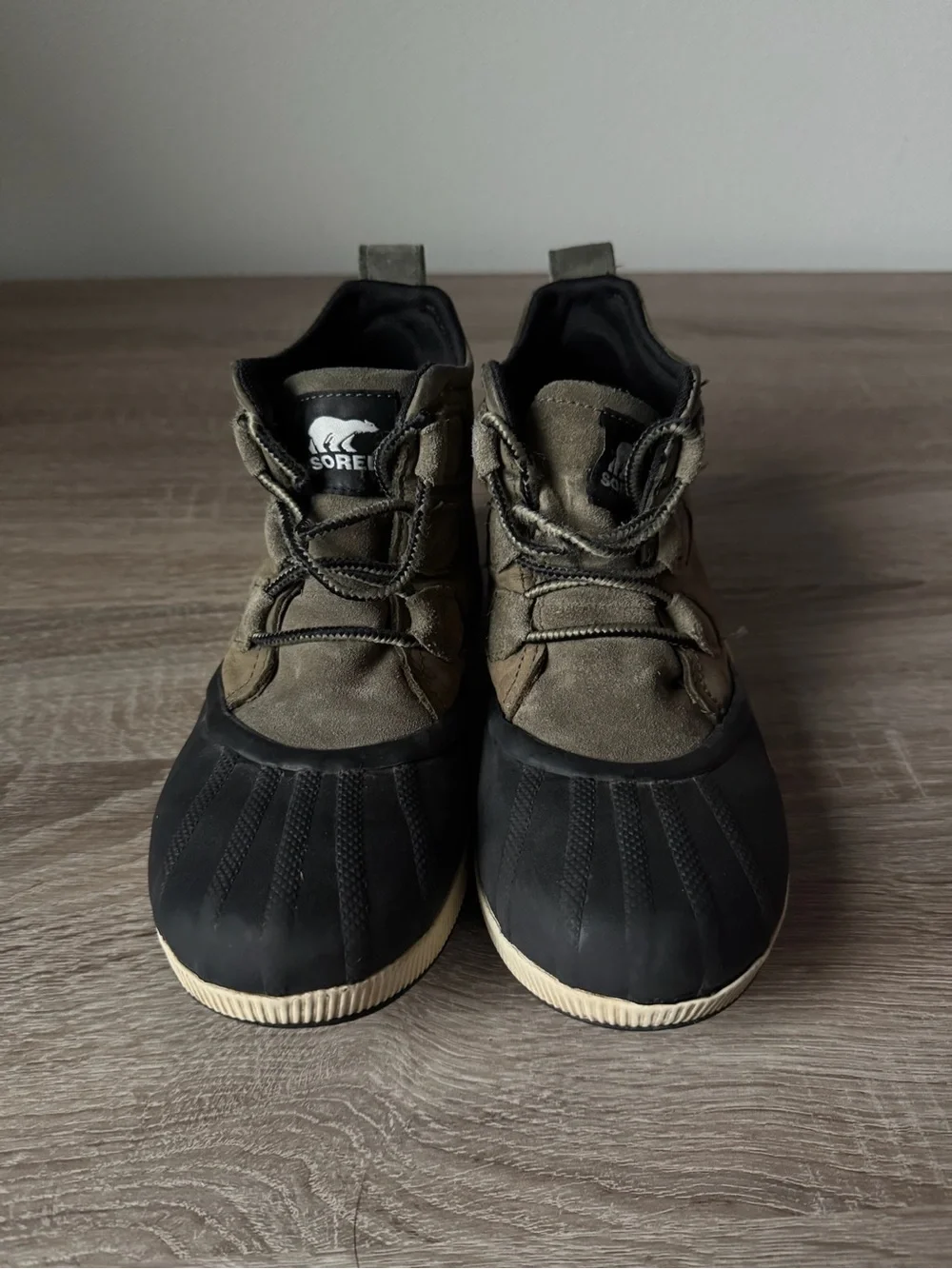 Sorel Out N About Duck Boots Women's Size 8 Olive Suede Waterproof Ankle Boots - Picture 2 of 5